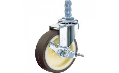 HAMMER CASTER 錘牌 40EA-UR75-BAR01-鏈球E系列旋轉型自由聚氨酯車75mm