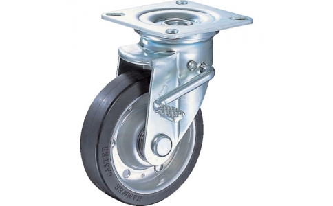 HAMMER CASTER 錘牌 腳輪 4413J-RBB150-BAR01-鏈球J型自在SP付橡膠車B入150mm