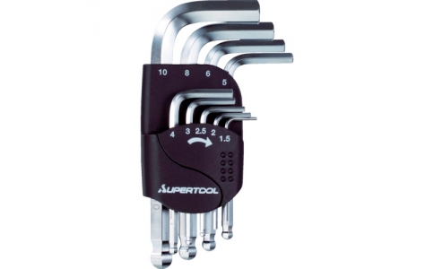 SUPER TOOL HKSB9S 球點六角棒扳手（9本組）1.5～10mm