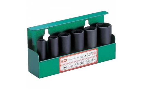 日本前田 TONE A306-沖擊用長插口組合（壁掛式）6pcs